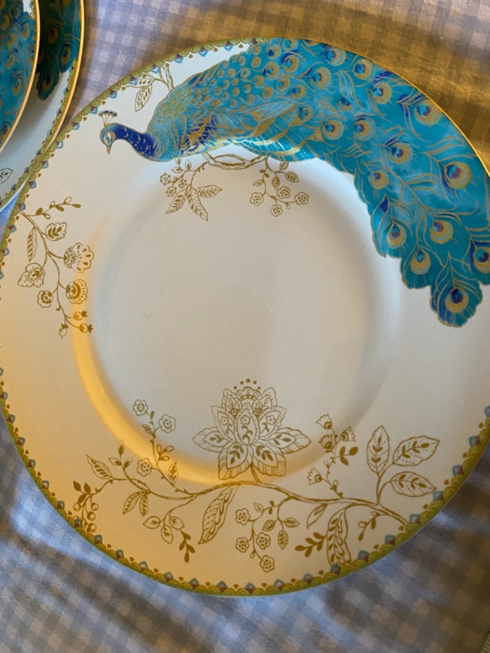 Peacock Garden Fine China Porcelain Dinner Plate by 222 Fifth Set of 2 - Picture 2 of 12